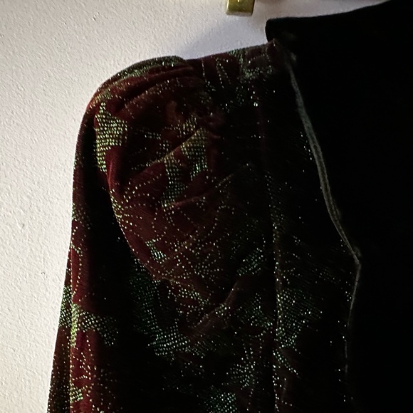 Vintage Scott McClintock Green Sparkle Jacket w/Velvet Collar Size M - Picture 6 of 12